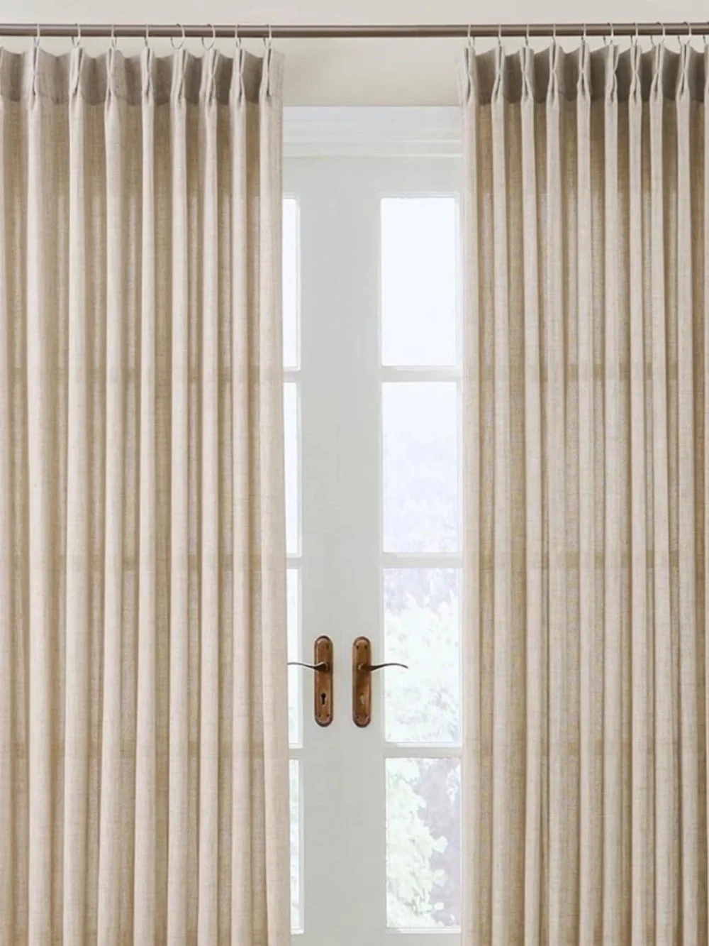 Neutral Beige Pleated Curtain Panels - Home Accents